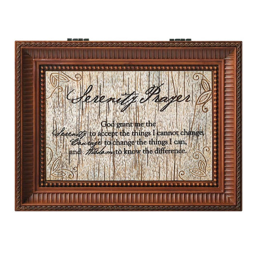 Serenity Prayer Brown Music Box- "How Great Thou Art" - Tune by Roman