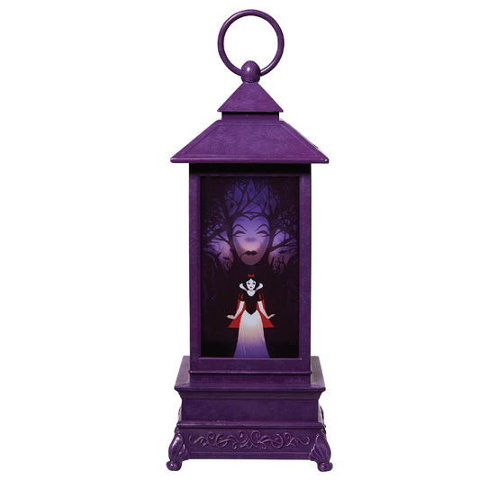 A purple decorative lantern figurine featuring a stylized illustration of a vampire and a small vampire character inside, set against a plain white background.