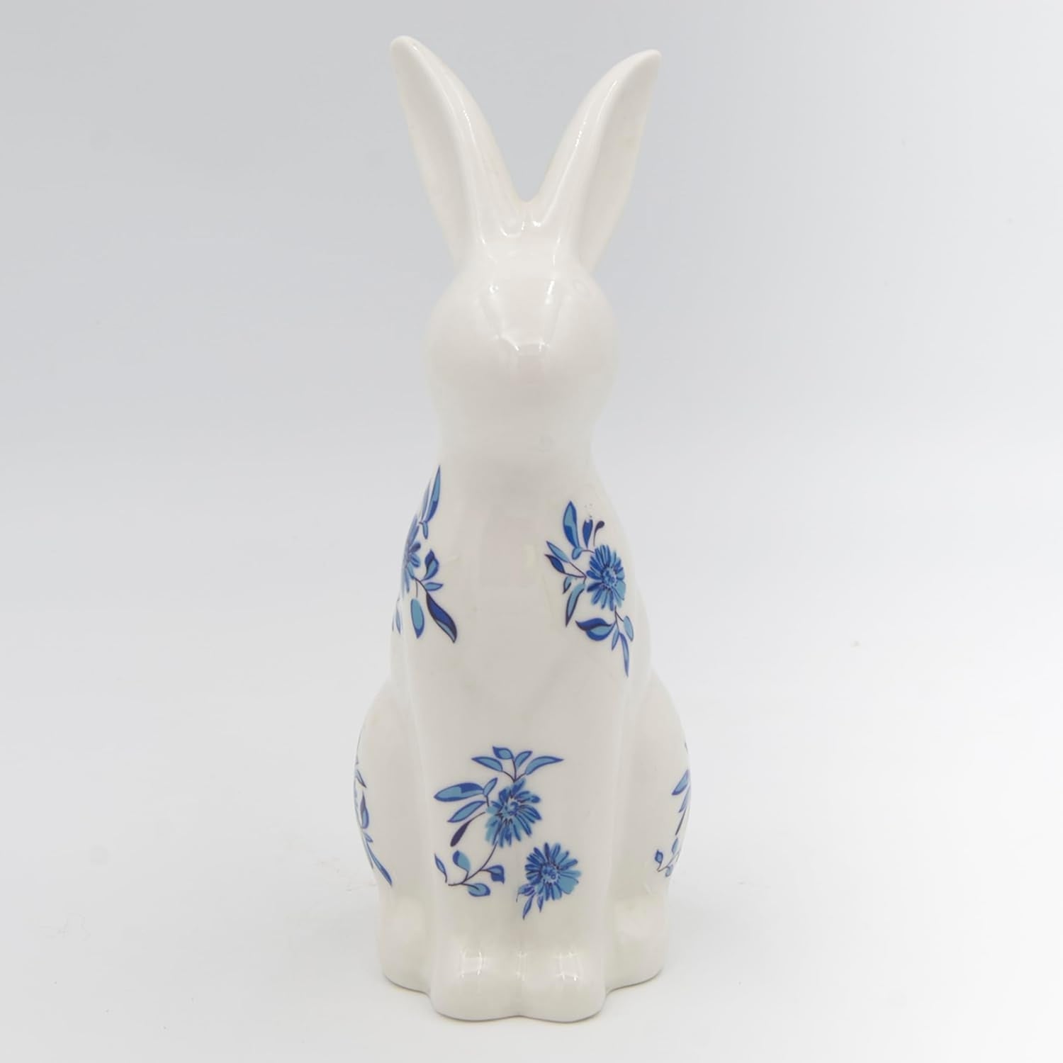 Standing Blue Willow Bunny Figure