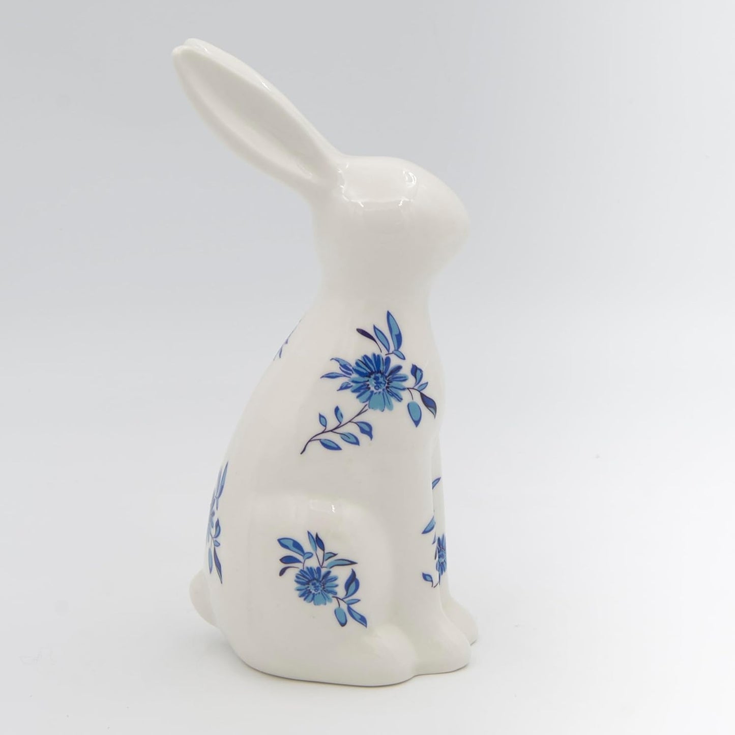 Standing Blue Willow Bunny Figure