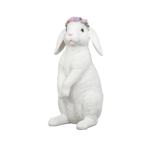 Standing Bunny with Floral Crown