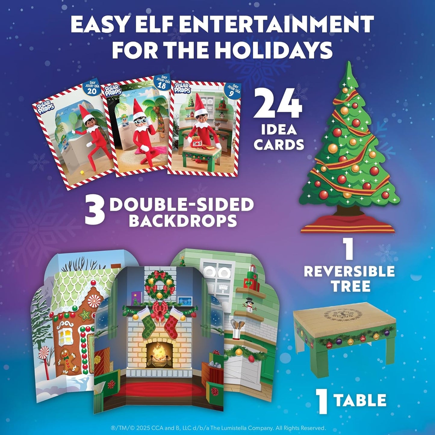 The Elf on the Shelf 24-Day Ultimate Kit – Official Elf Accessories with 70+ Props, Idea Cards, and Backdrops