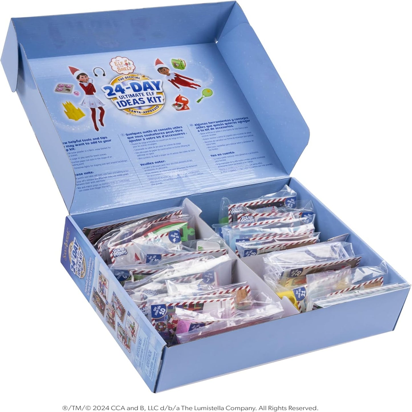 The Elf on the Shelf 24-Day Ultimate Kit – Official Elf Accessories with 70+ Props, Idea Cards, and Backdrops