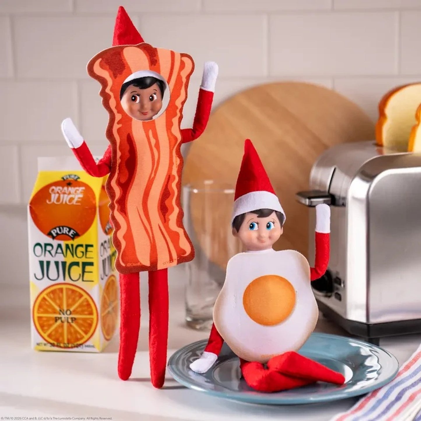 The Elf on the Shelf Bestie Bundle Elf Costume Set: Bacon & Eggs | Claus Couture Collection®