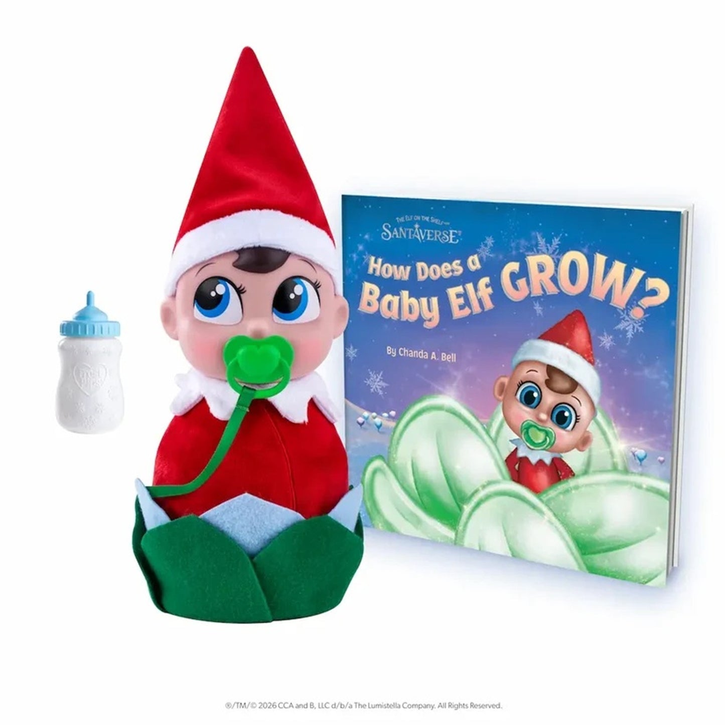 The Elf on the Shelf Bloom & Bundle Cuddle Set with Bottle and Pacifier Frost Pips
