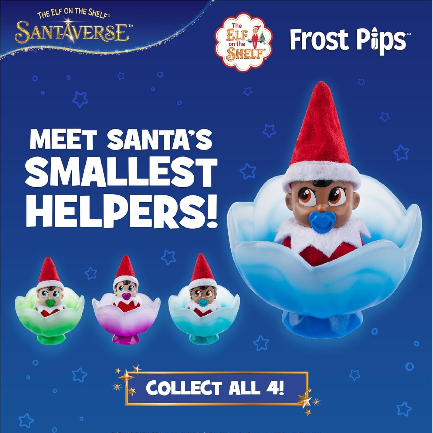 The Elf on the Shelf Frost Pips Mini Blooms Elf Baby Boy with Blue Eyes - Includes Frost Flower Cradle