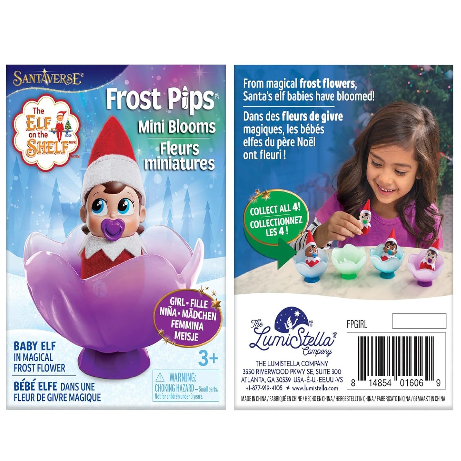 The Elf on the Shelf Frost Pips Mini Blooms Elf Baby Girl with Blue Eyes - Includes Frost Flower Cradle