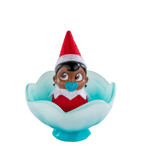 The Elf on the Shelf Frost Pips Mini Blooms Elf Baby Girl with Brown Eyes - Includes Frost Flower Cradle
