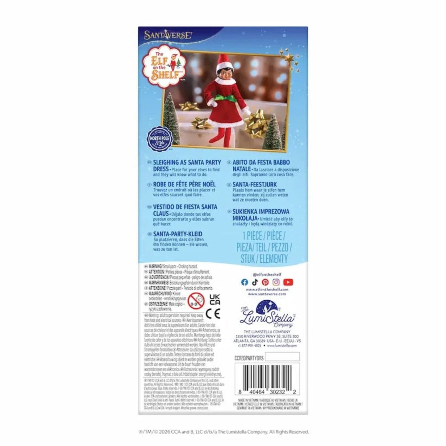 The Elf on the Shelf Sleighing as Santa Party Dress Claus Couture Collection