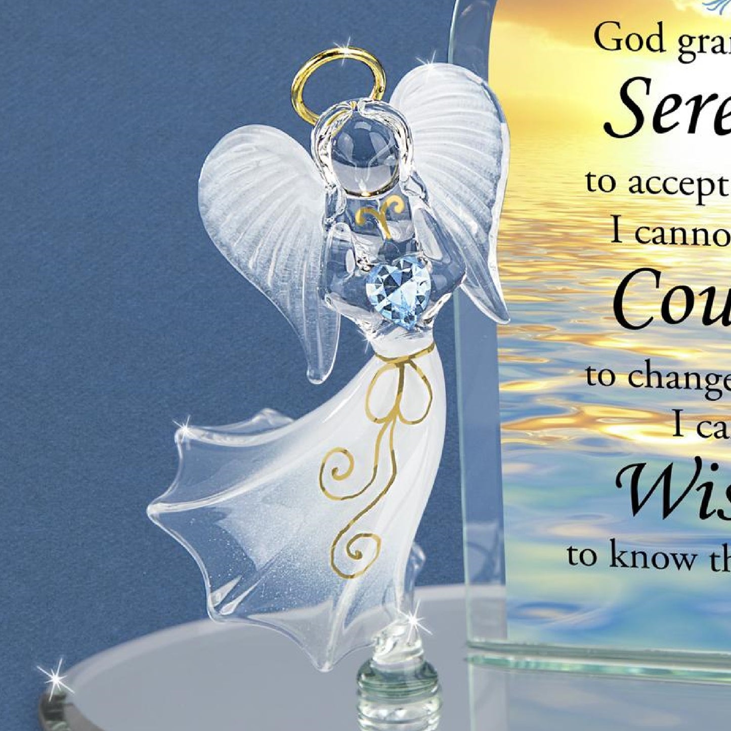 Glass Baron Serenity Prayer Angel Figurine