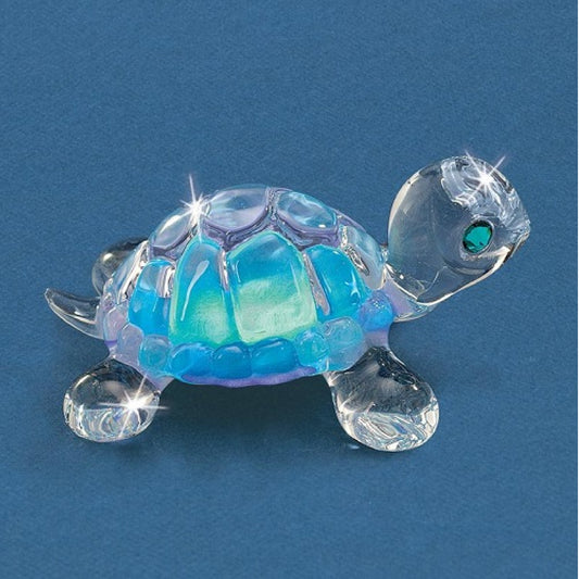 Glass Baron Turtle Figurine - Blue