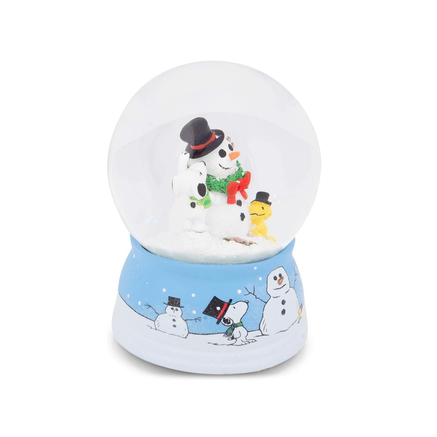 Smiling Snowman Snoopy Dome Tabletop Snow Water Globe