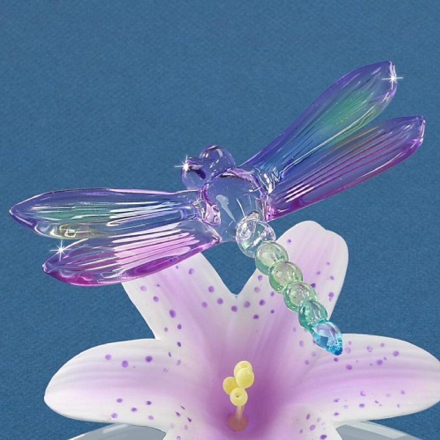 Glass Baron Dragonfly Lavender Lily