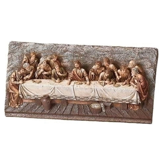 Roman 29" Brown and Gray Rectangular Last Supper Wall Plaque