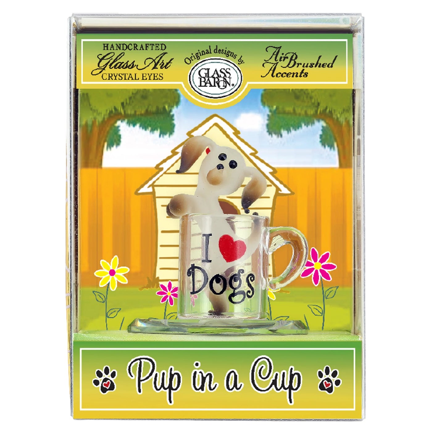 Keepsake Box Pup In A Cup by Glass Baron