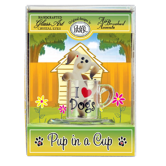 Keepsake Box Pup In A Cup by Glass Baron