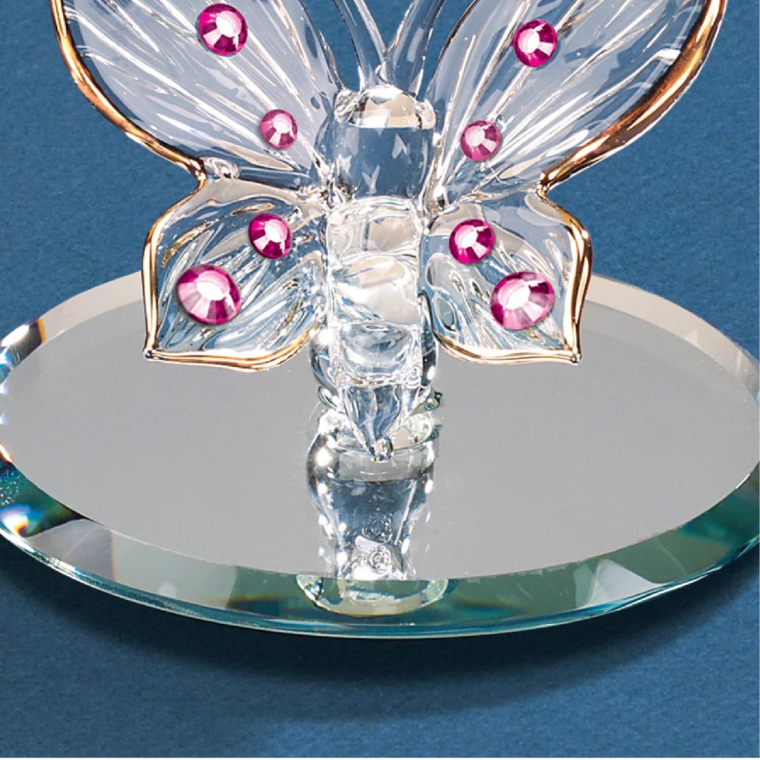 Glass Baron Butterfly, Pink Crystals
