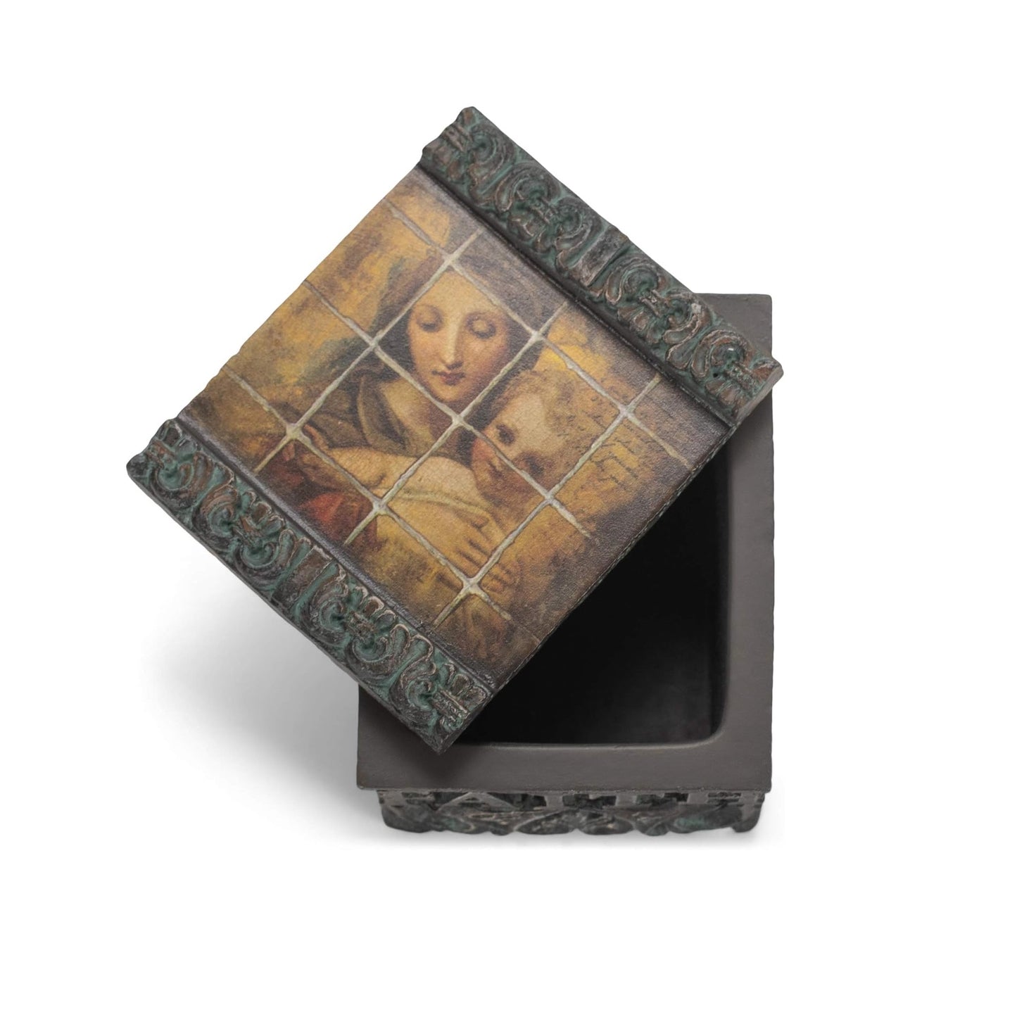 Made from Resin, High Level of Joseph's Studio Tile Art Madonna and Child Keepsake Box, 1.5- Inch Height