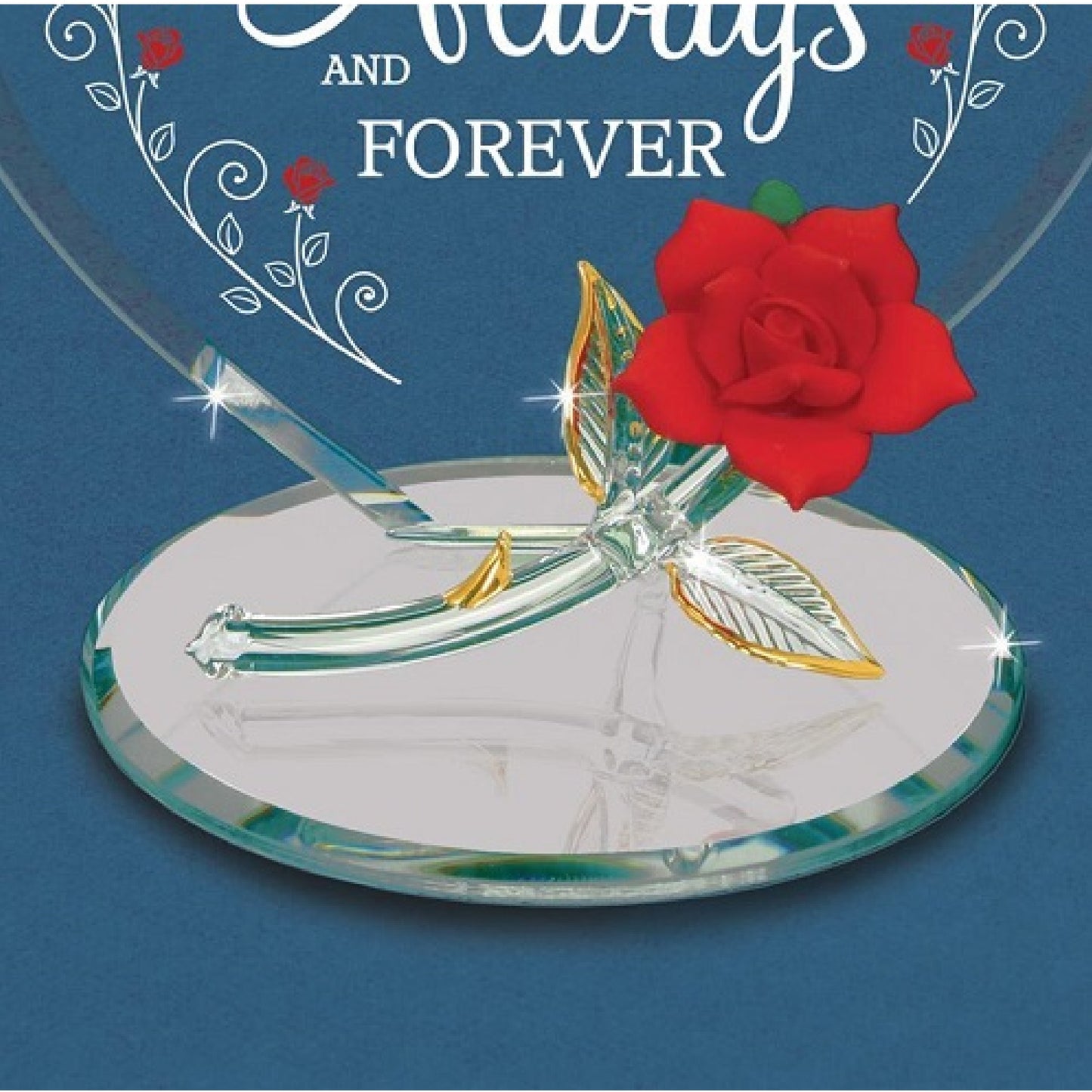 Glass Baron Rose "Always And Forever" Plaque
