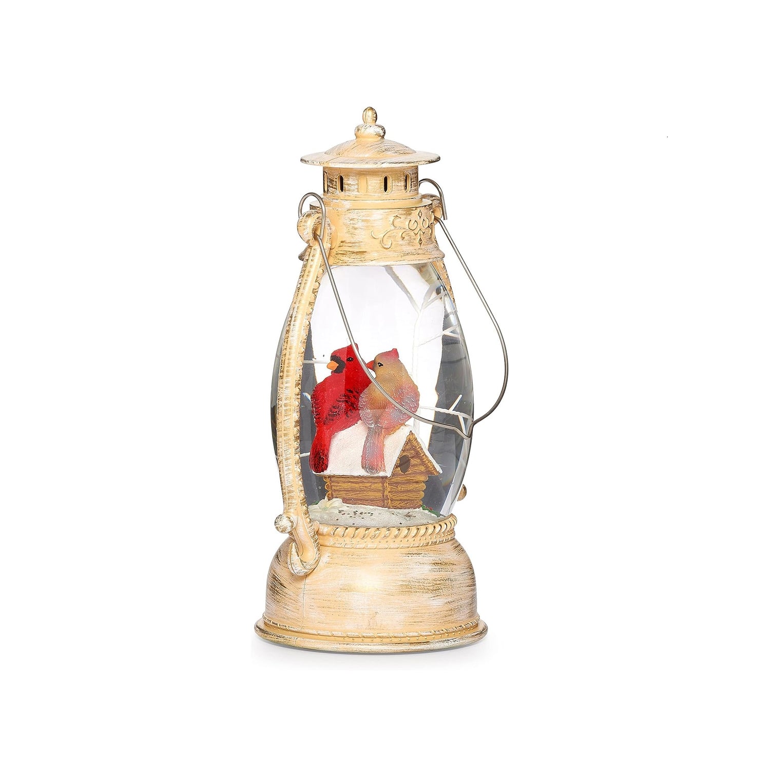 Roman Cardinal Birdhouse LED Swirl Birdhouse Lantern