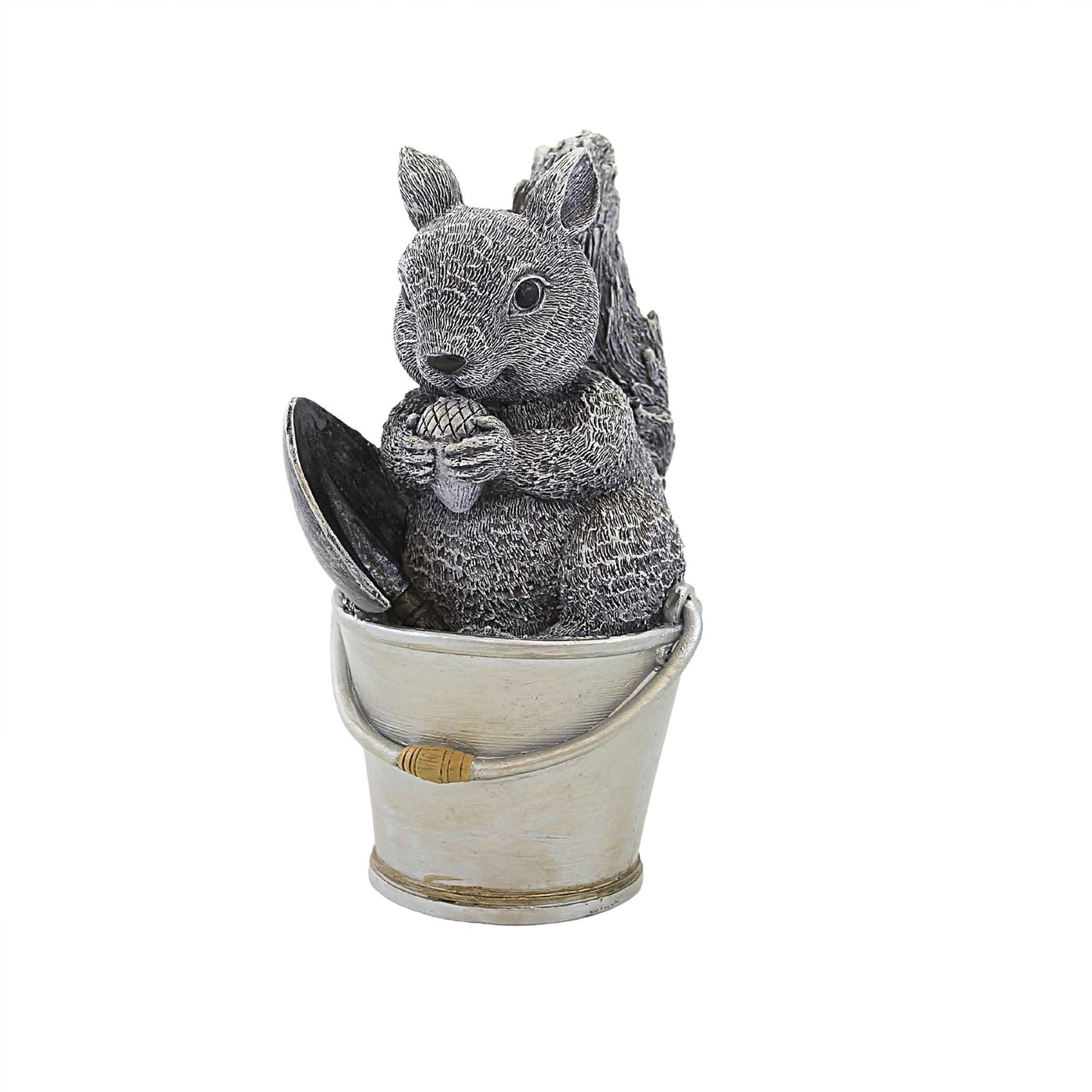 Pudgy Pals 9.25" H Squirrel in Bucket by Roman