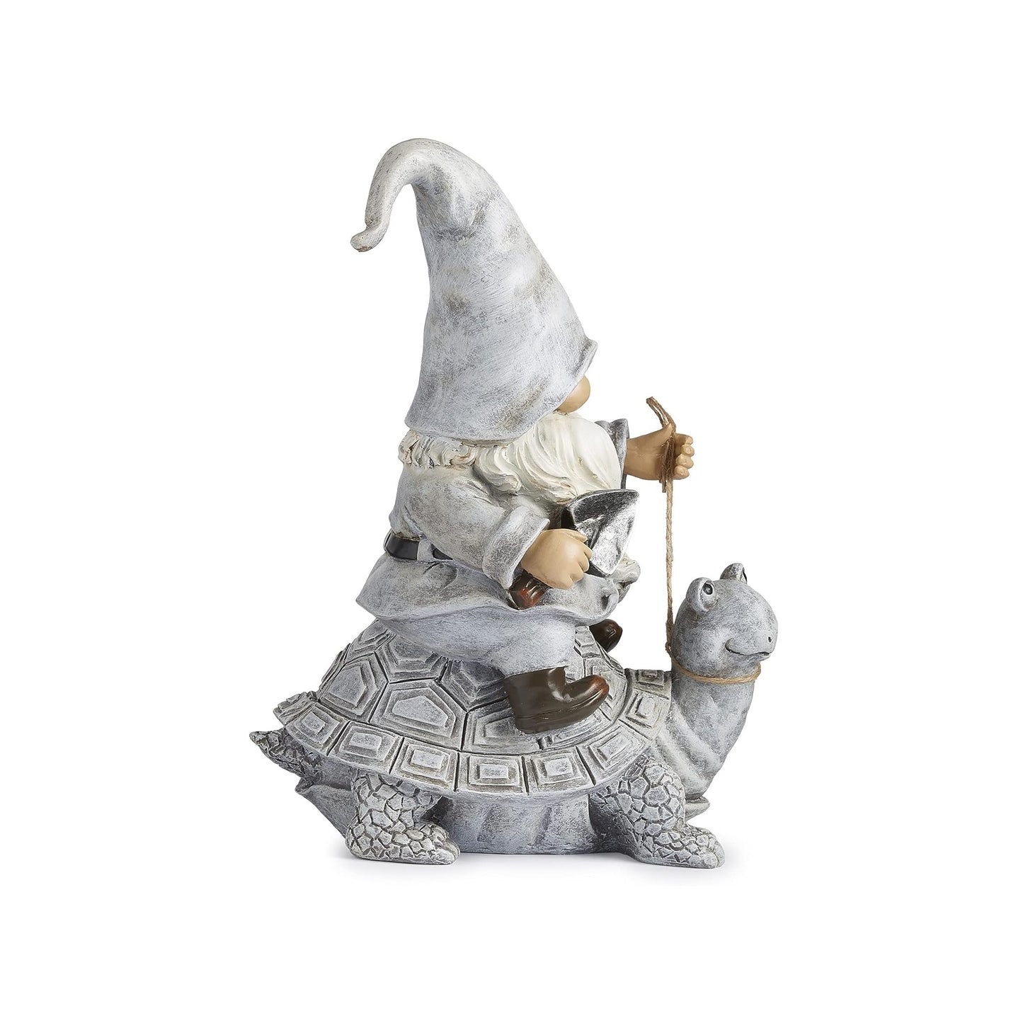 Roman 11.5" Gnome Riding Turtle Garden Statue