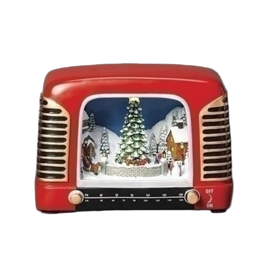 Roman 5 Inch H Lighted Musical Radio, Vintage, Character Rotation