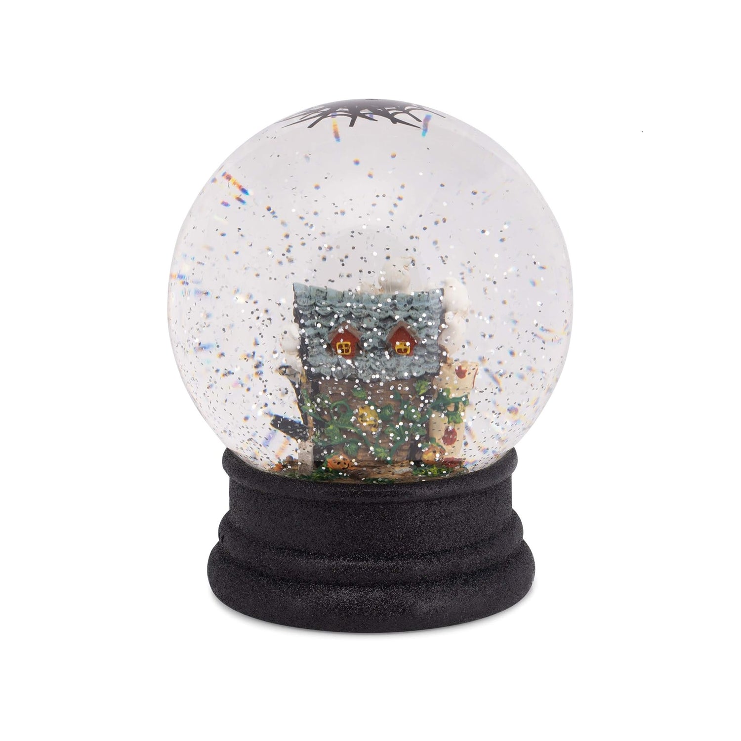 Roman LED Lighted Ghost in House Swirl Dome with Spooky Giggle