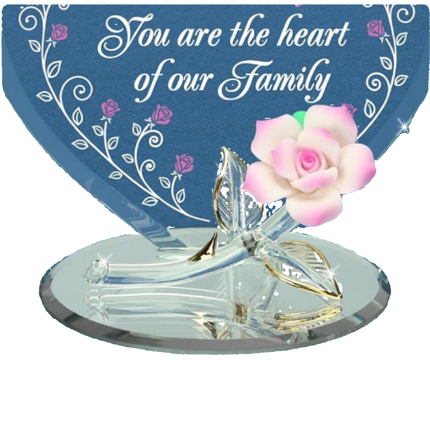 Glass Baron Mom "Heart of our Family" plaque