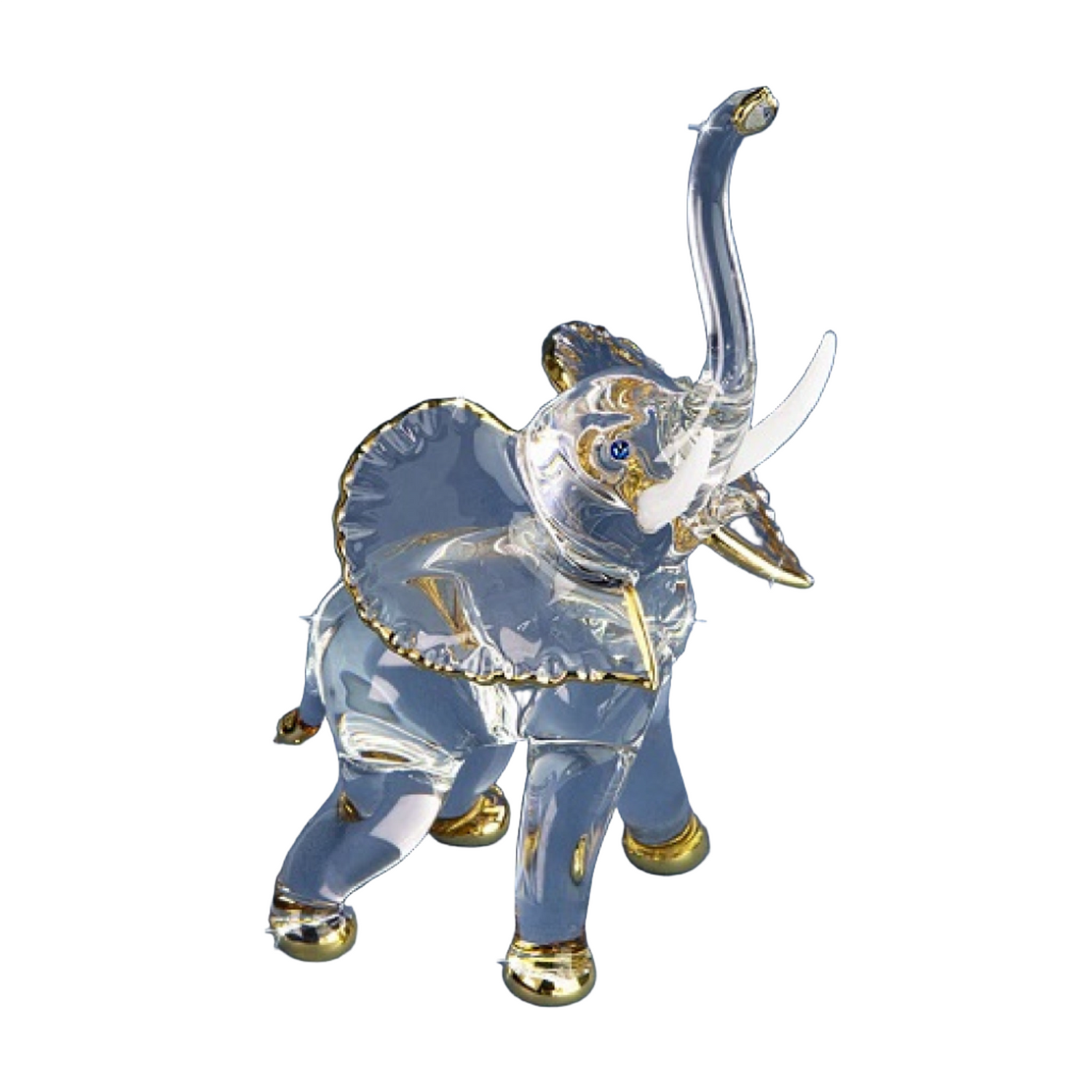 Glass Baron Elephant Tusk Up Figure
