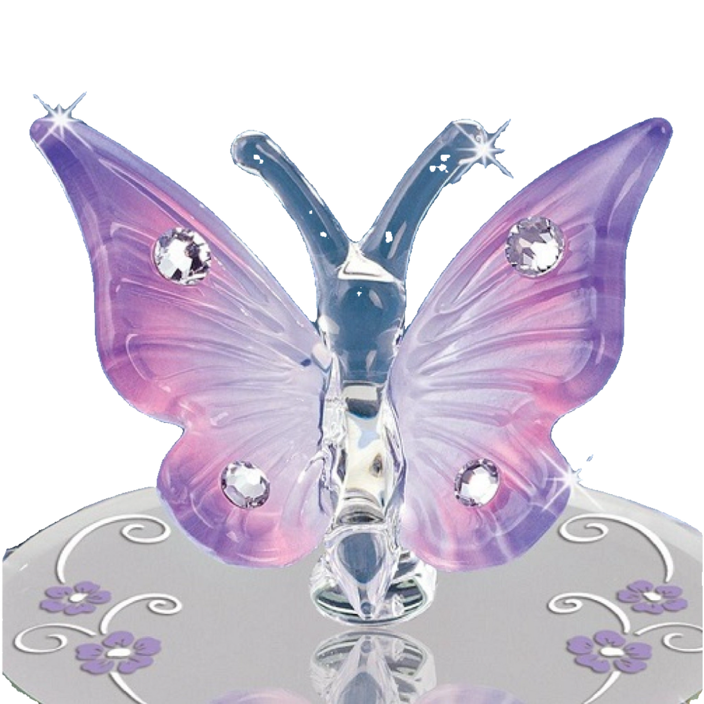 Glass Baron Butterfly Lavender With Crystals