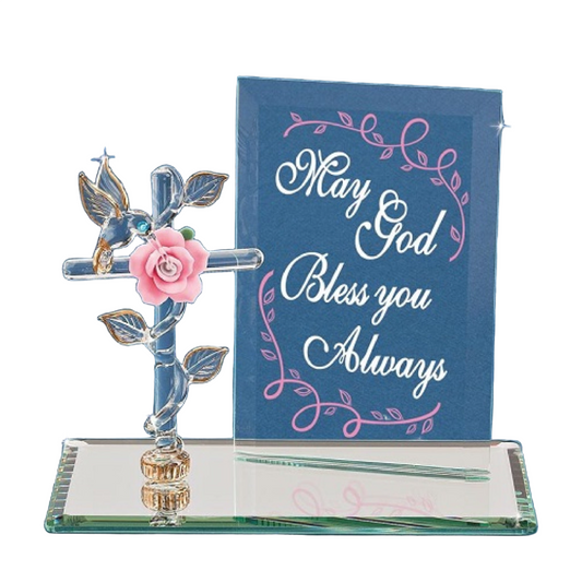 Glass Baron May God Bless You Always Cross Plaque
