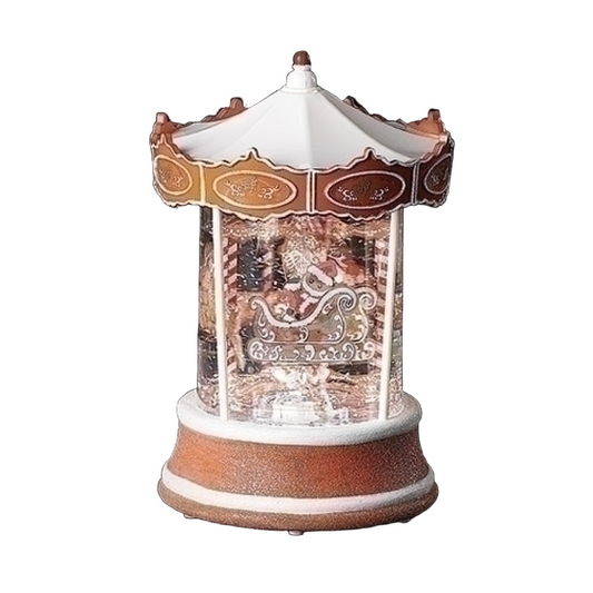 Carrousel en pain d'épices romain Dôme tourbillonnant à LED du Père Noël