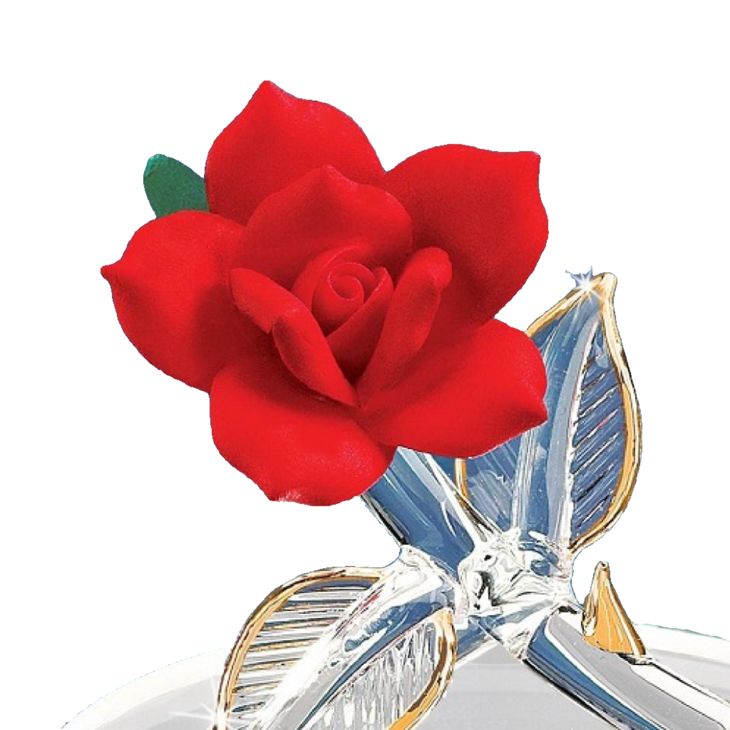 Glass Baron Rose "I Love You", Red Figurine