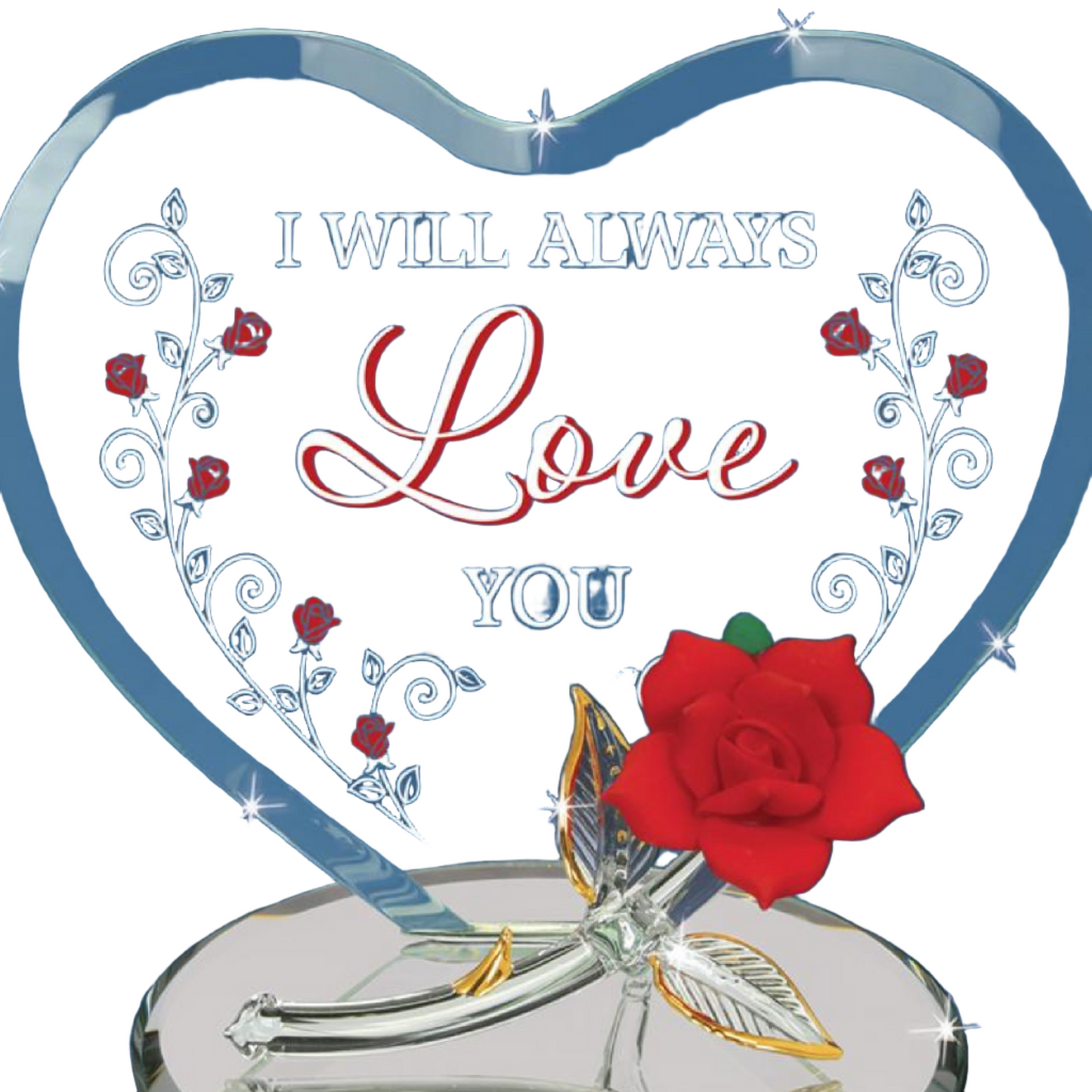 Glass Baron "I Will Always Love You" Red Plaque