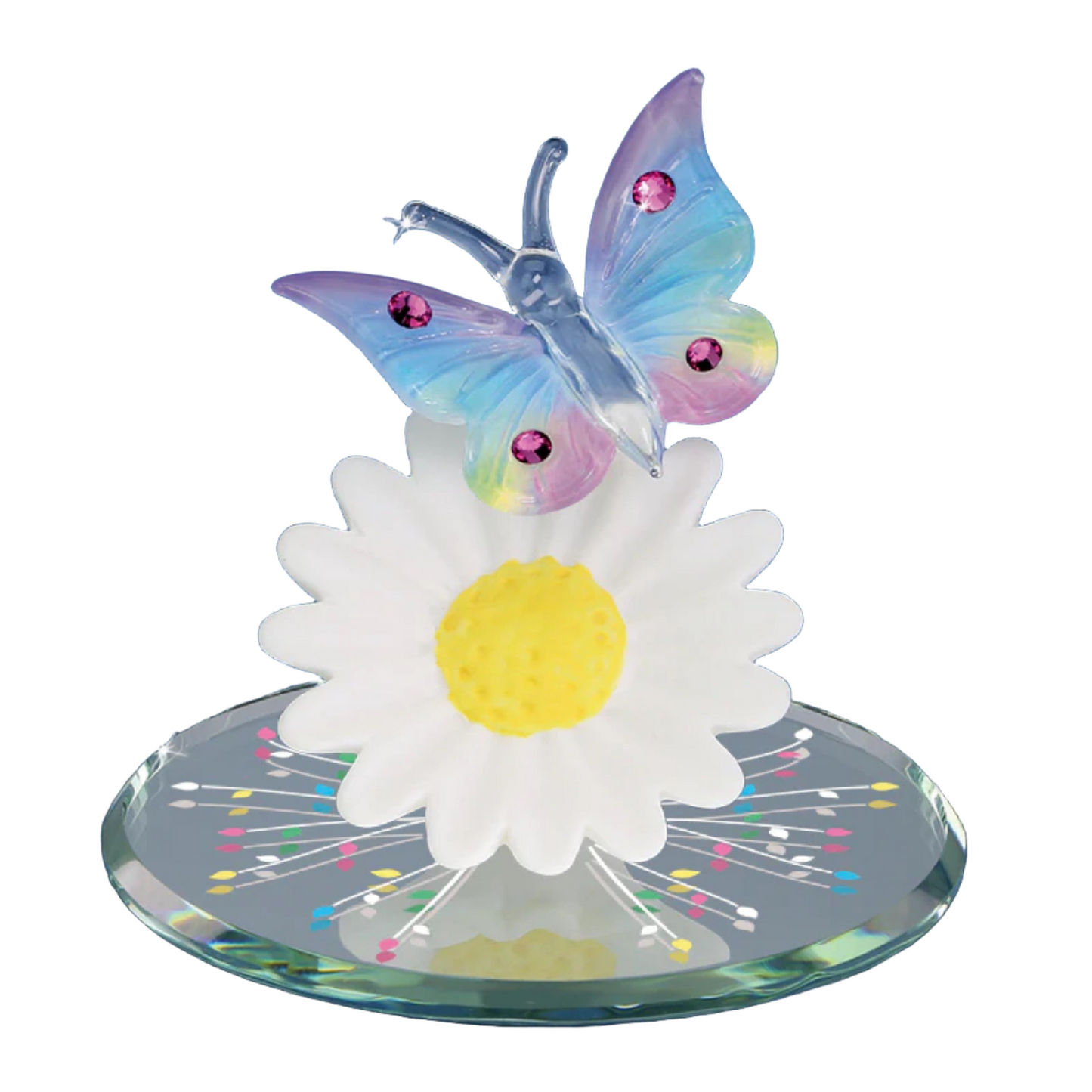 Glass Baron Rainbow Butterfly Daisy