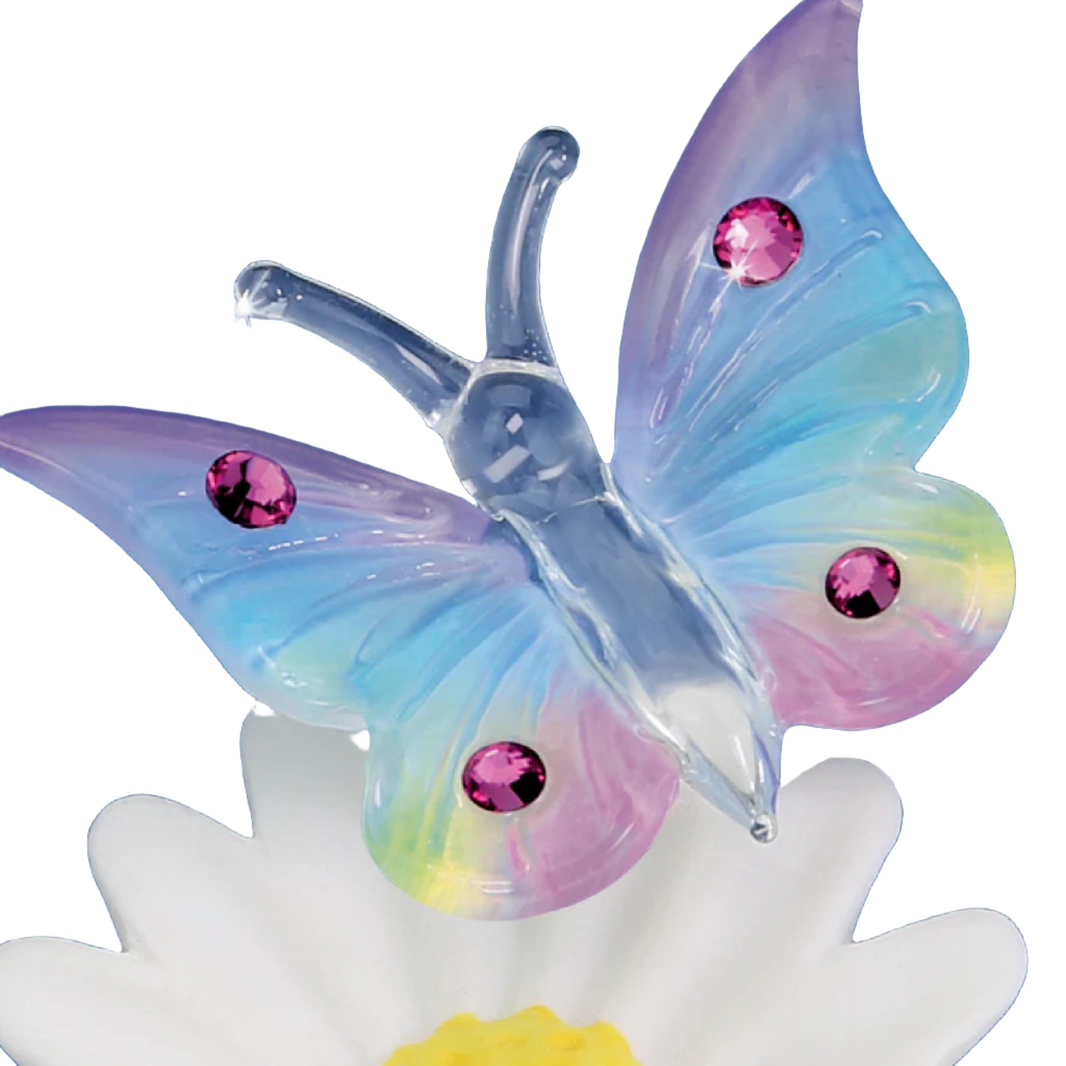 Glass Baron Rainbow Butterfly Daisy