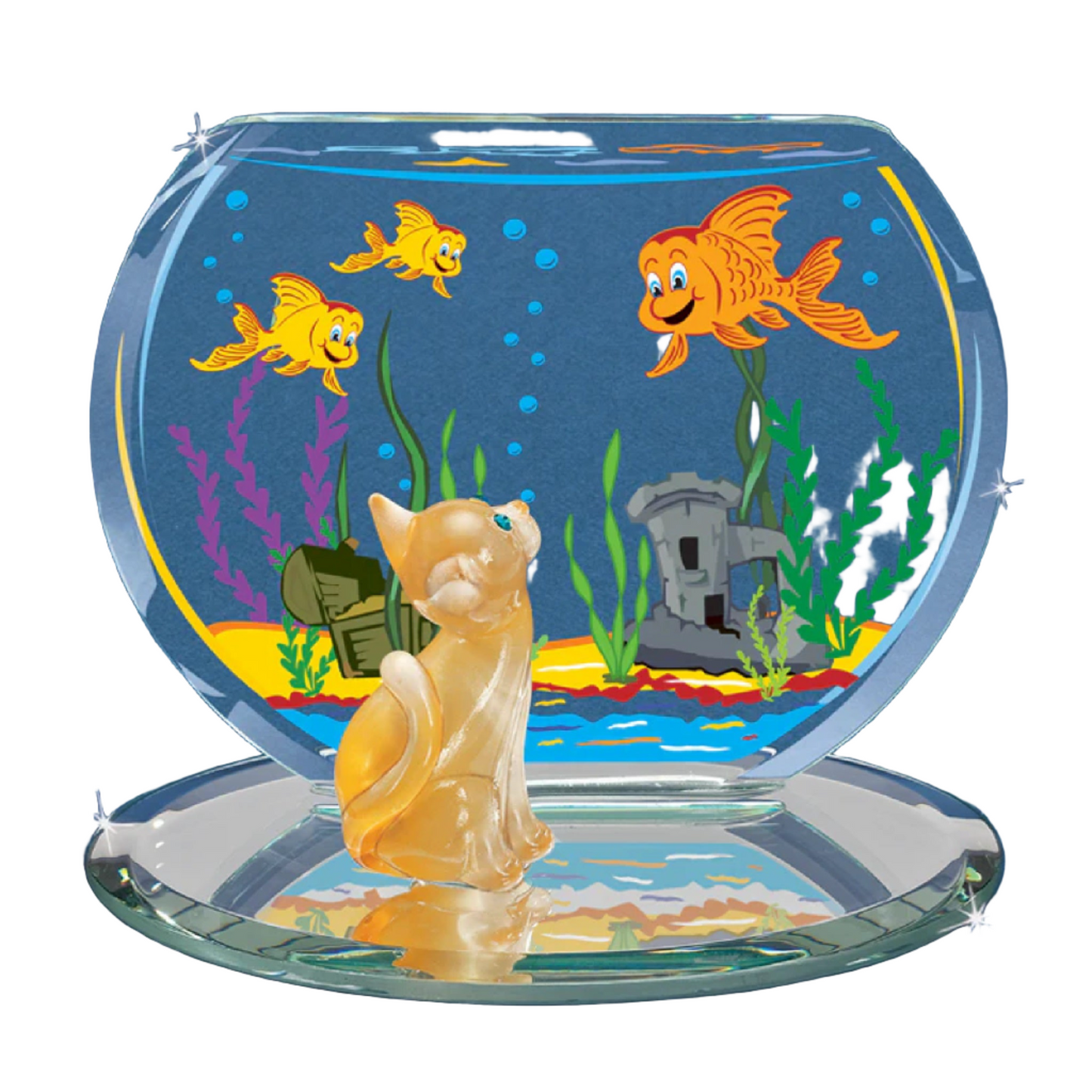 Glass Baron Cat & Fish Bowl Figure