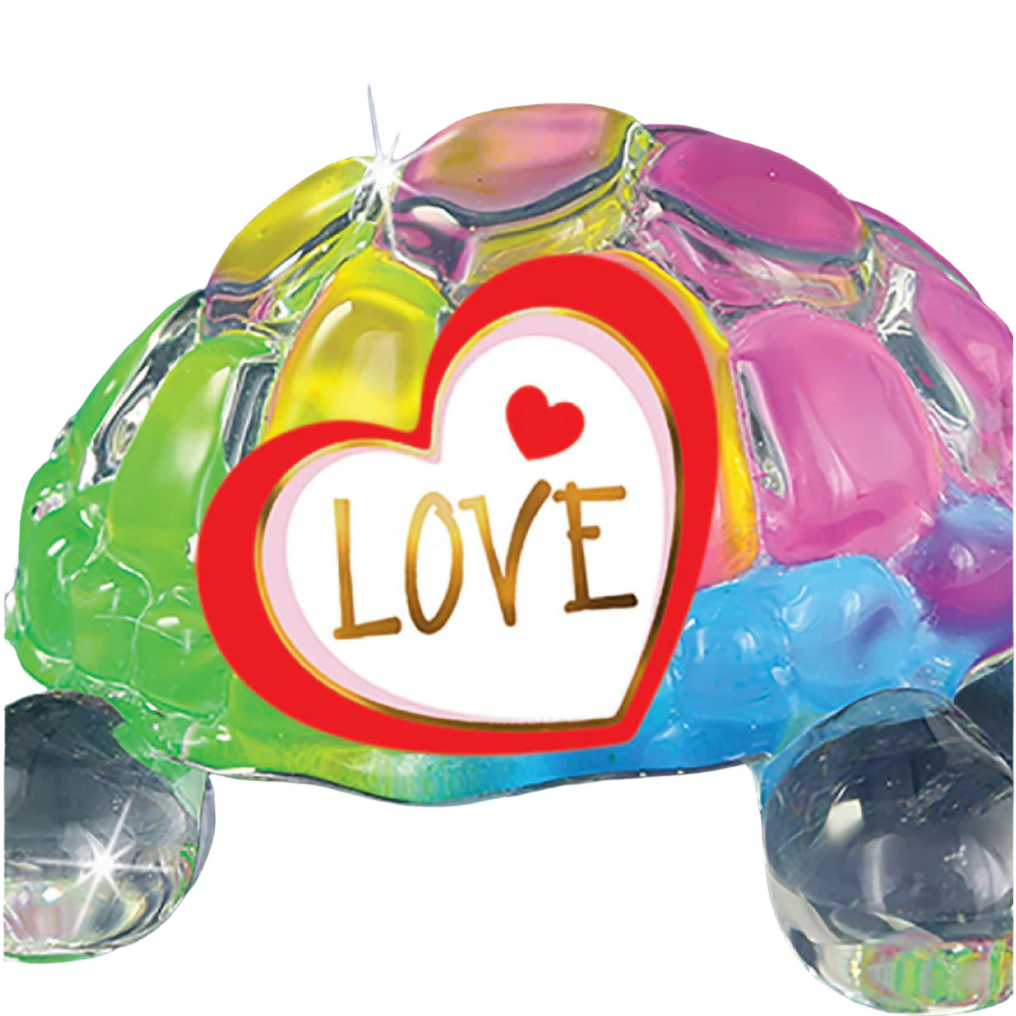 Glass Baron Rainbow Turtle "Love" Figure