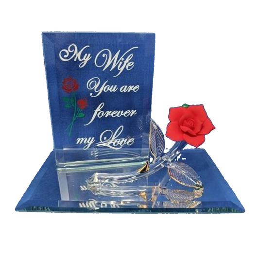 Glass Baron Rose, "Forever My Love" Wife Plaque