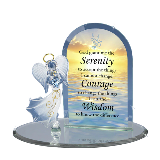 Glass Baron Serenity Prayer Angel Figurine
