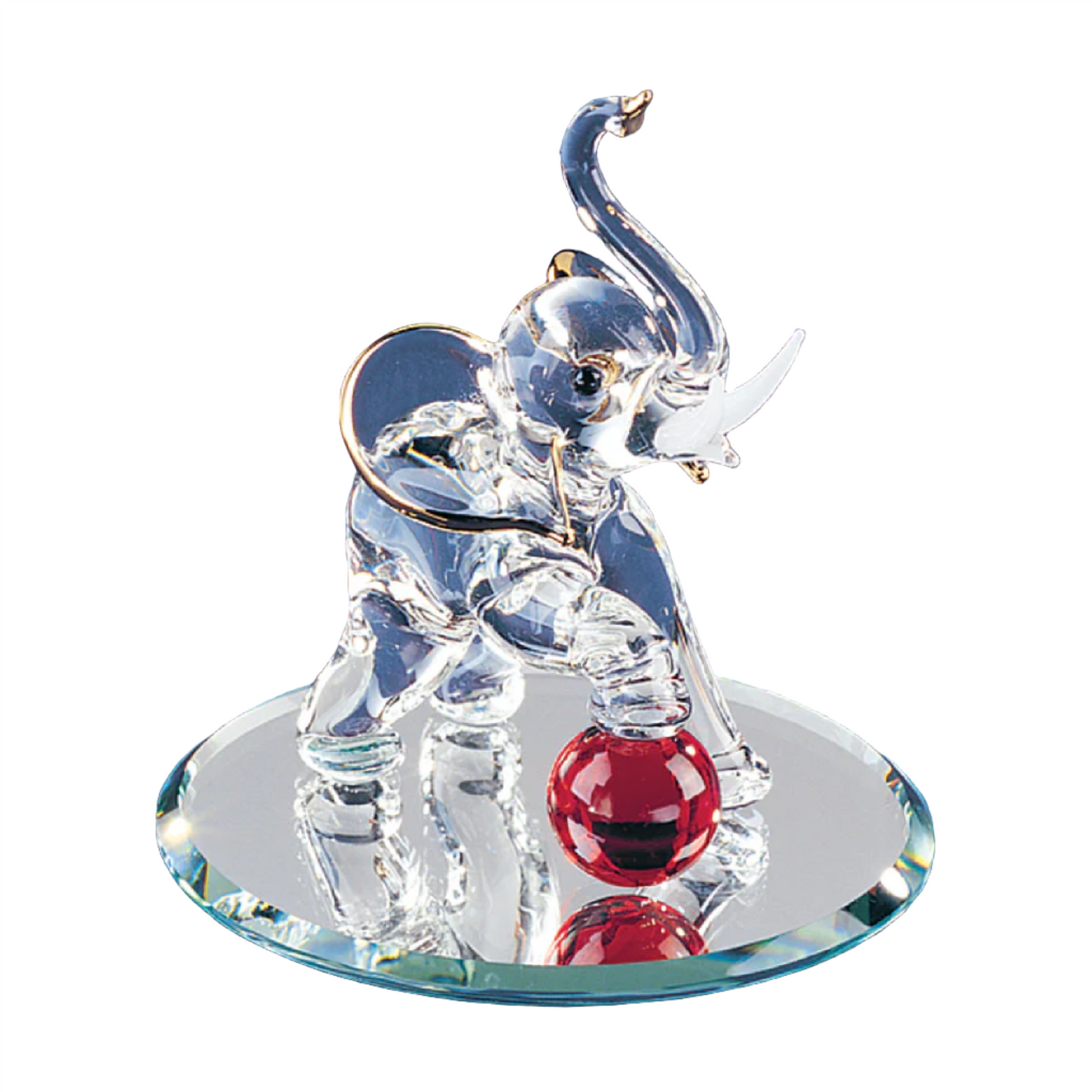 Glass Baron Elephant with Ball Figurine