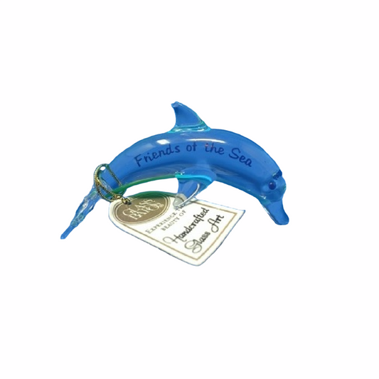 Glass Baron Tiny Dolphin "Friends of the Sea" Clear Glass Figurine