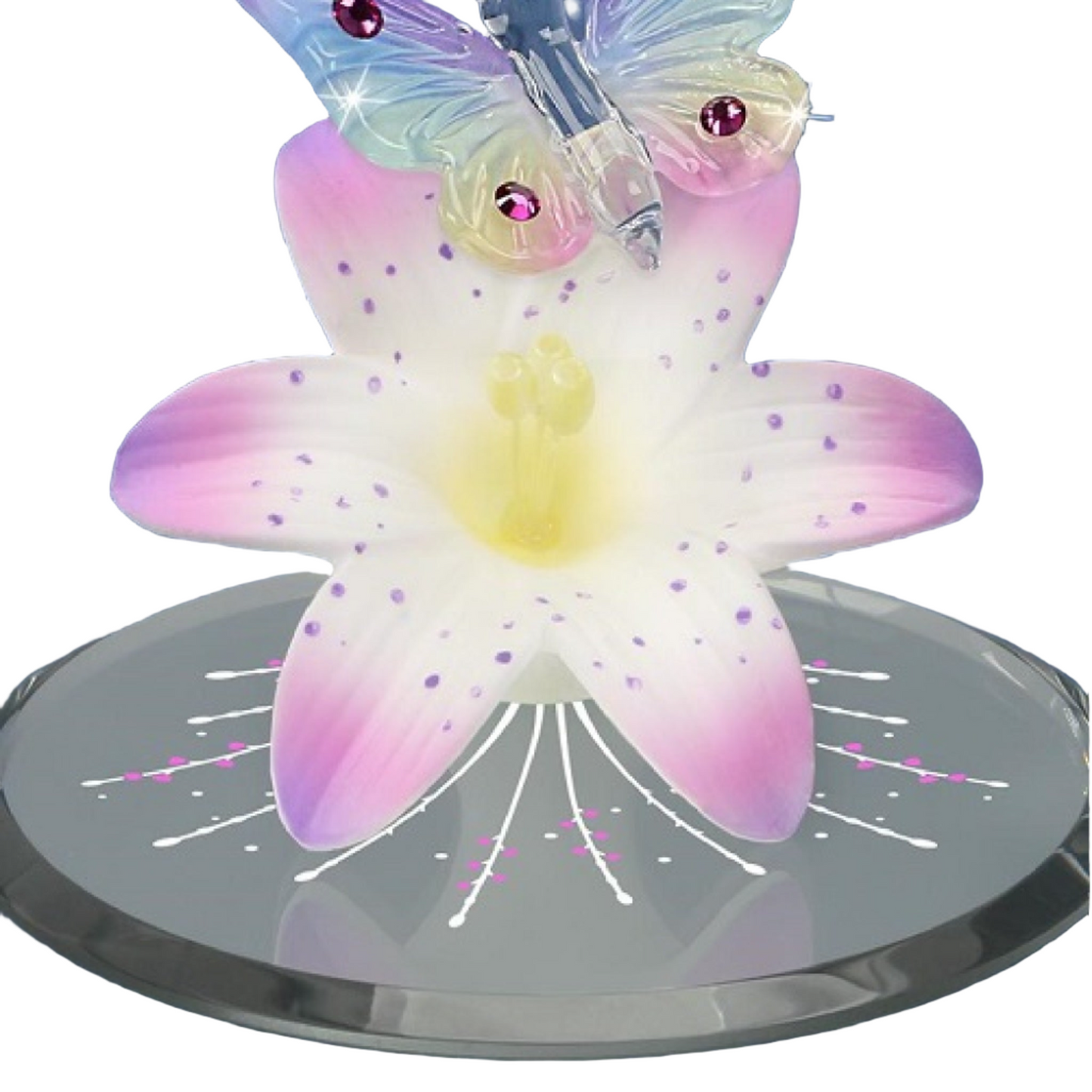 Glass Baron Butterfly Mirrored Lily Figure
