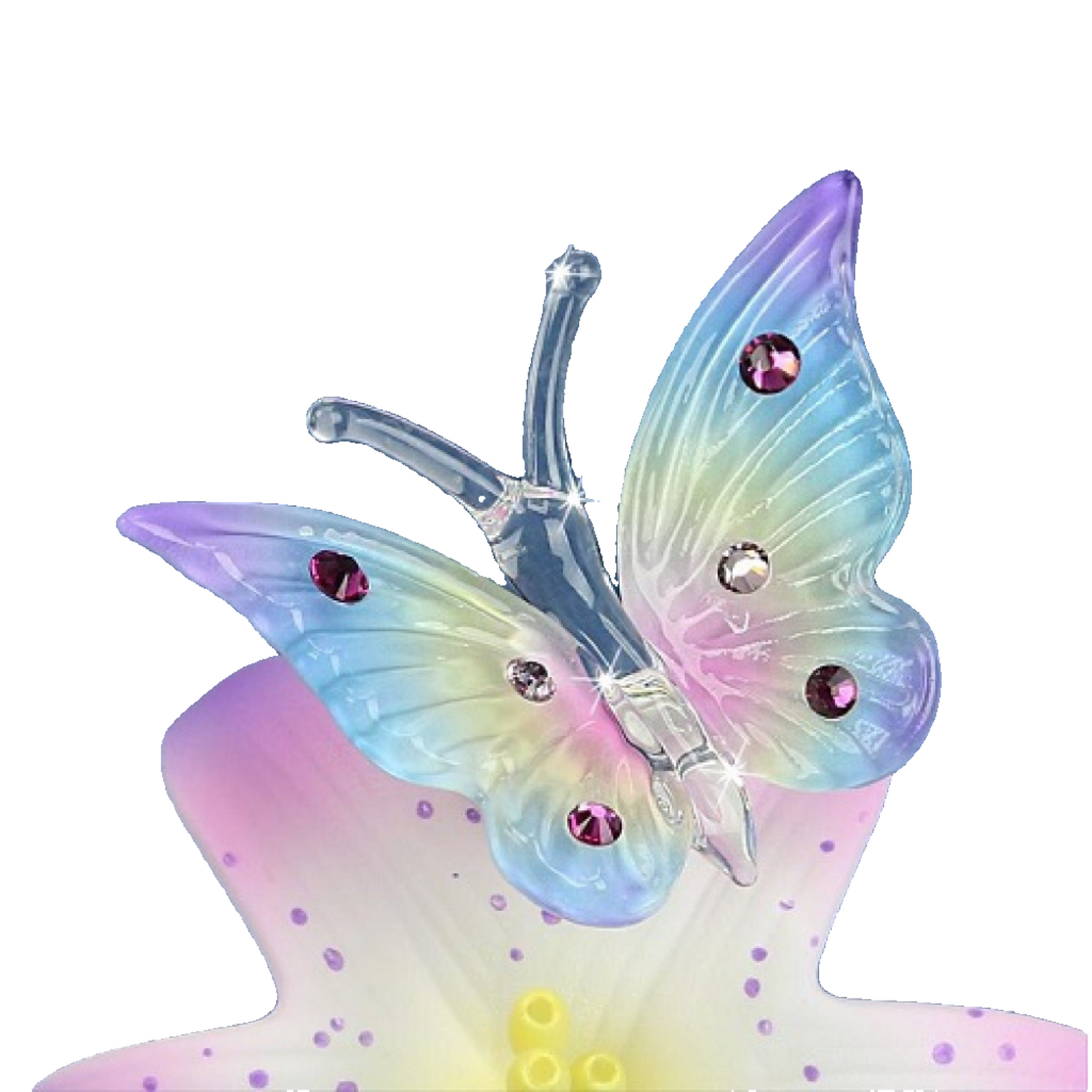 Glass Baron Butterfly Large Porcelain Lavender Lily Figure