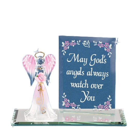 Glass Baron "Watch Over You" Angel Figurine and Plaque