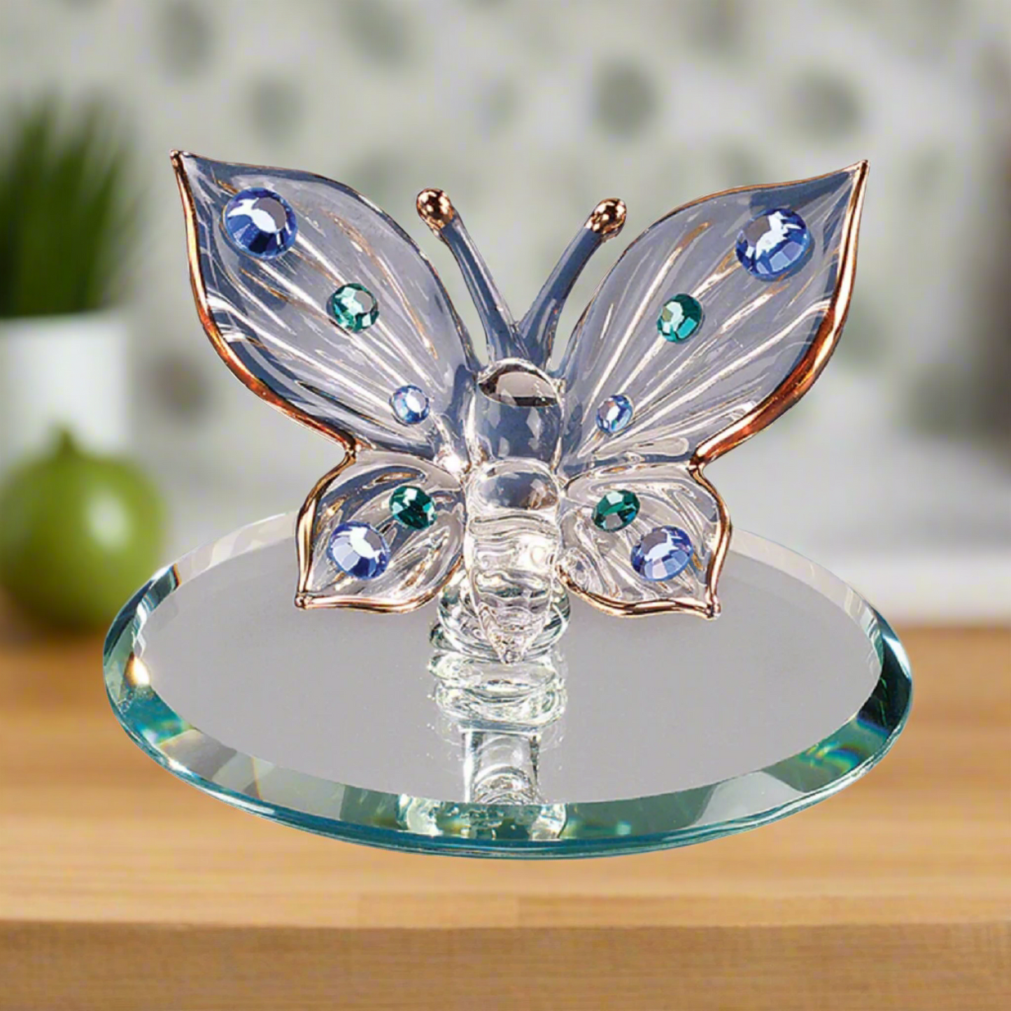 Glass Baron Blue Crystal Butterfly