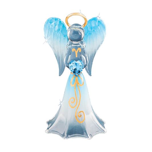 Glass Baron Blue Angel with Crystal Figurine
