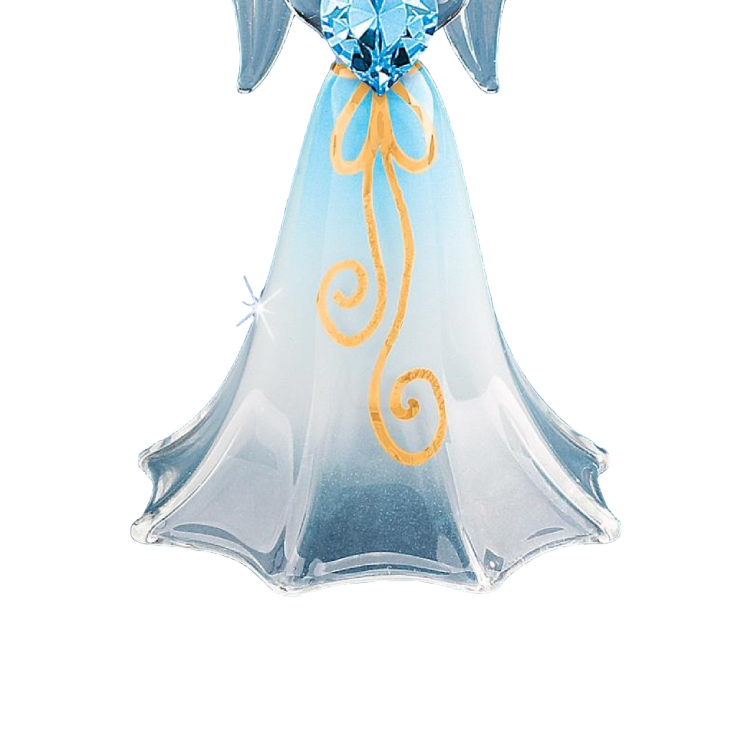 Glass Baron Blue Angel with Crystal Figurine