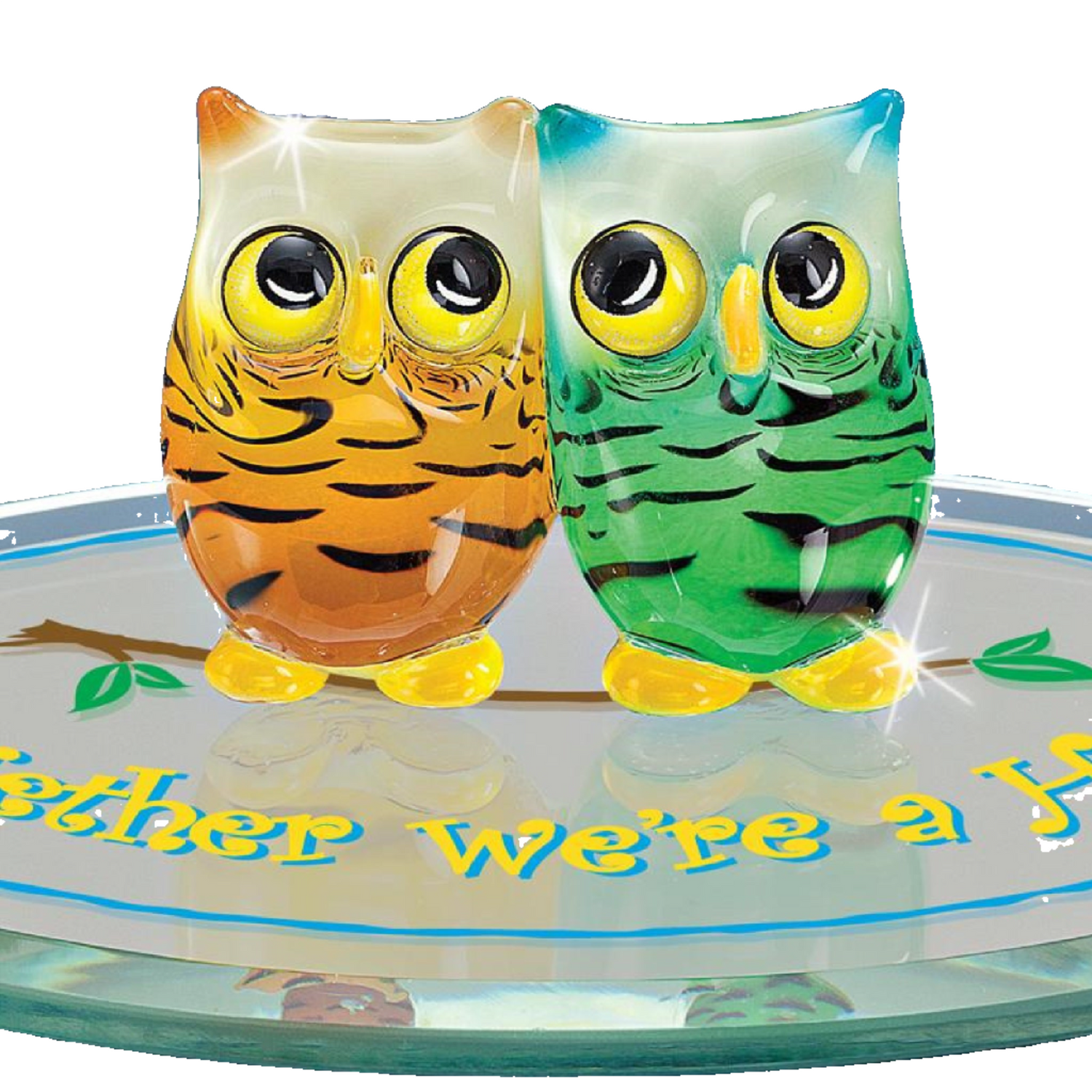 Glass Baron "Together We're A Hoot" Owl Friendship Figurine